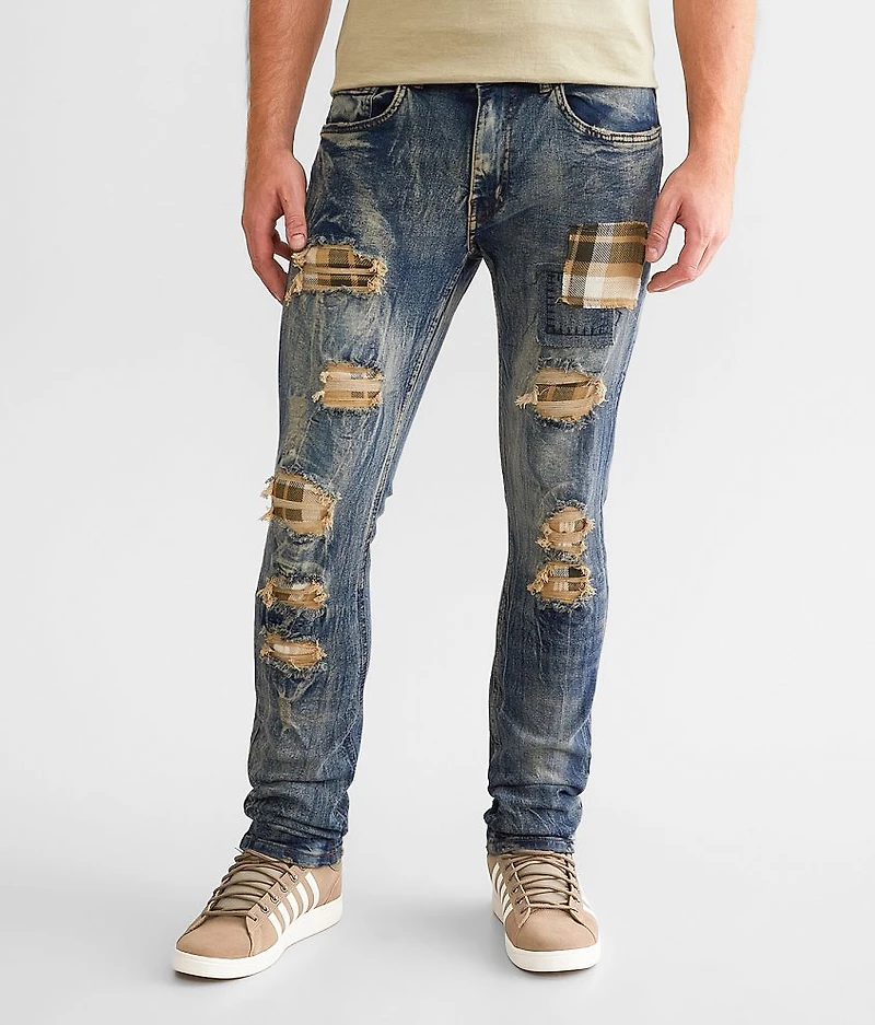 Rugged Plaid Stretch Jean