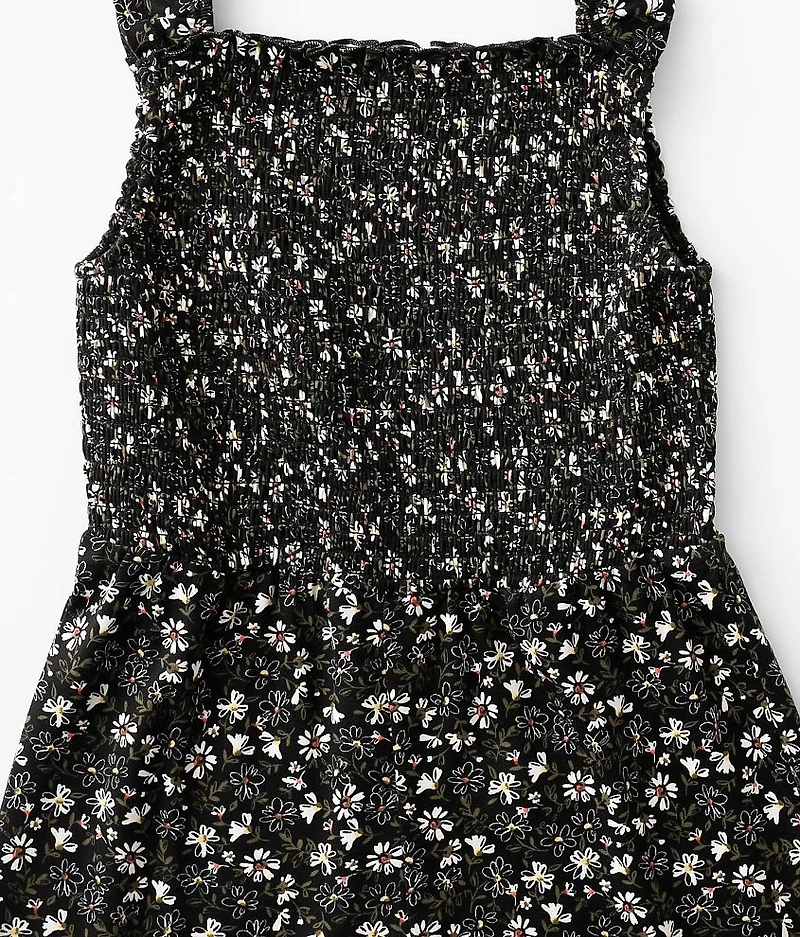 Girls - Smocked Floral Jumpsuit