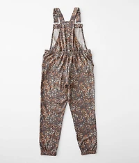 Girls - Floral Print Overalls