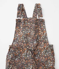 Girls - Floral Print Overalls