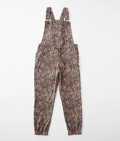 Girls - Floral Print Overalls