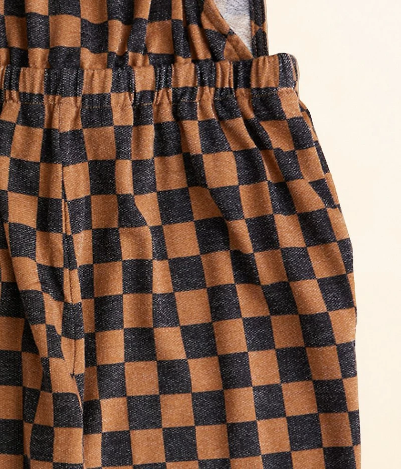 Girls - Checker Knit Overalls