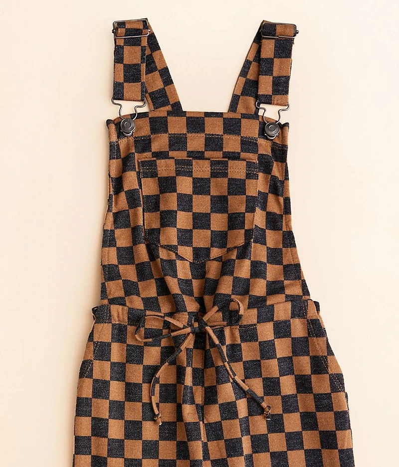 Girls - Checker Knit Overalls