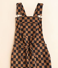 Girls - Checker Knit Overalls