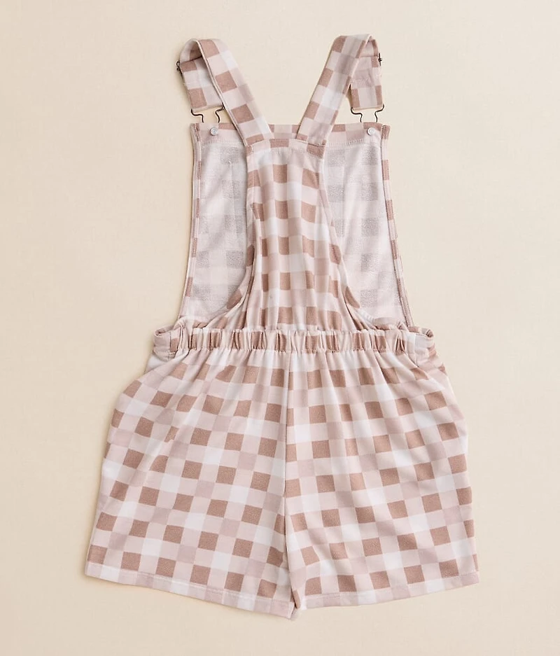 Girls - Checker Knit Overall Short