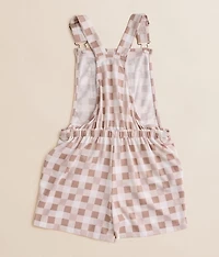 Girls - Checker Knit Overall Short