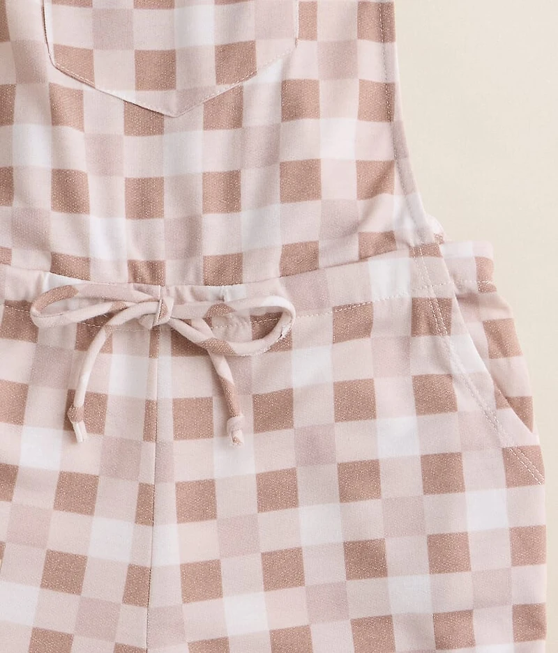 Girls - Checker Knit Overall Short