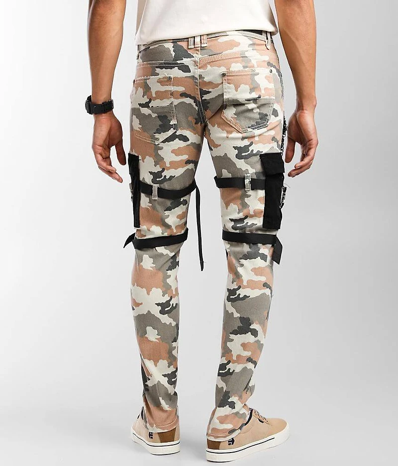 Old Rose Camo Cargo Skinny Stretch Jean