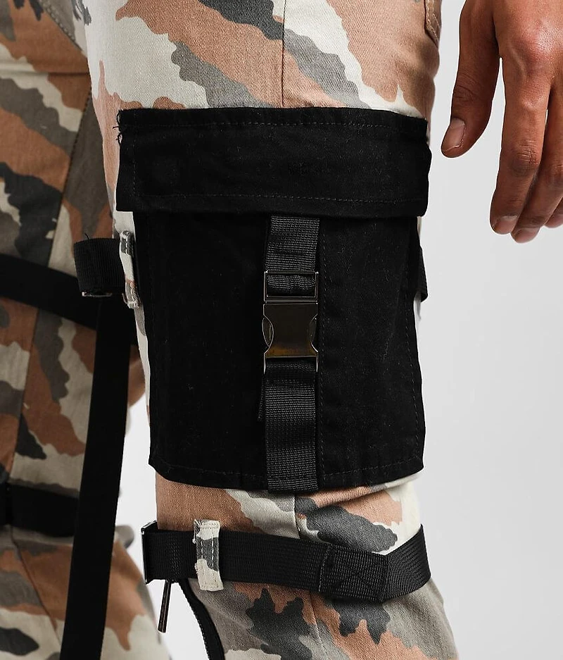 Old Rose Camo Cargo Skinny Stretch Jean