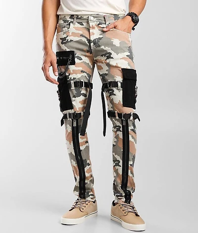 Old Rose Camo Cargo Skinny Stretch Jean