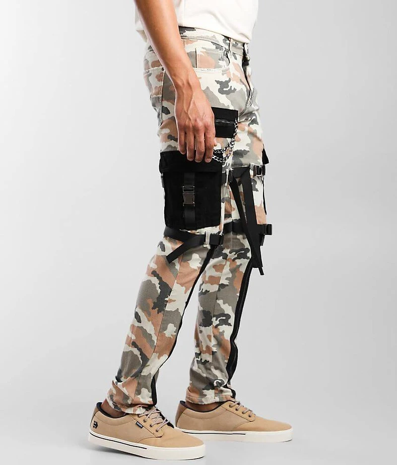 Old Rose Camo Cargo Skinny Stretch Jean
