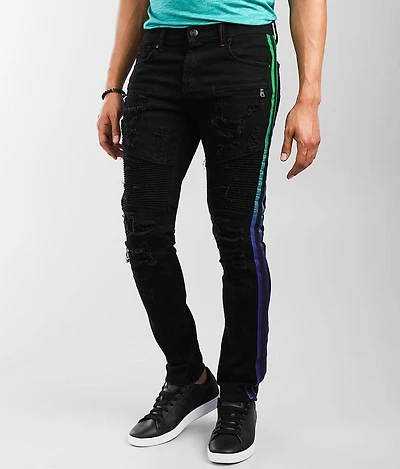 PREME Black Moto Skinny Stretch Jean