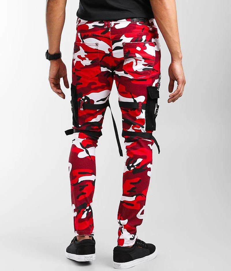 Red Camo Cargo Skinny Stretch Jean