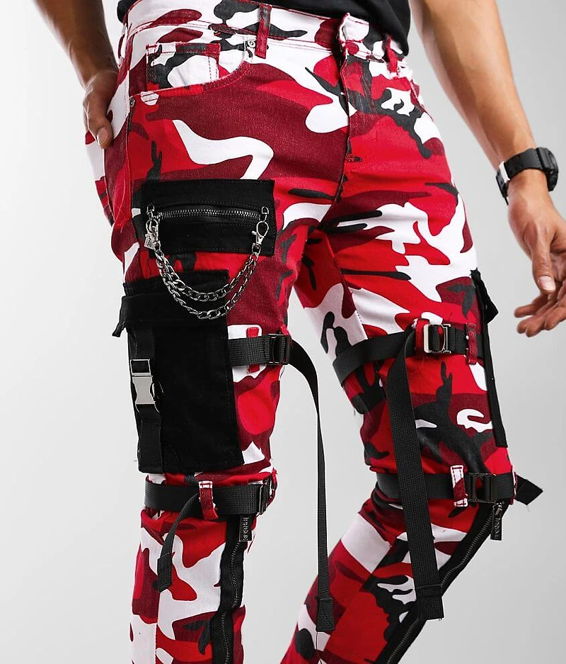Red Camo Cargo Skinny Stretch Jean