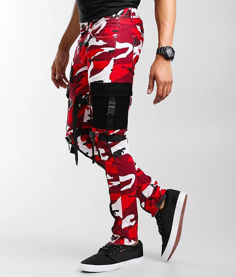 Red Camo Cargo Skinny Stretch Jean
