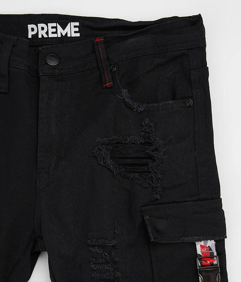 Black Cargo Skinny Stretch Jean