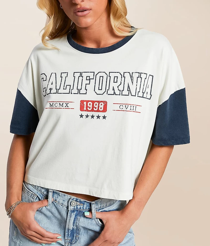 California Color Block Cropped T-Shirt