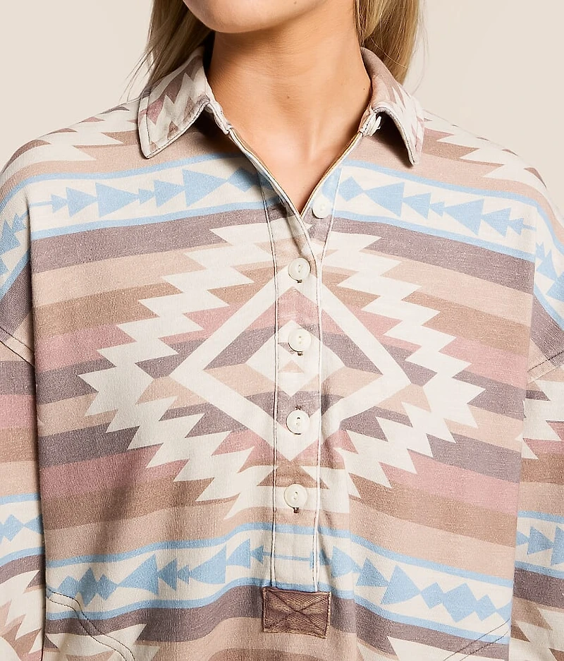 Judith Blanket Washed Henley Pullover
