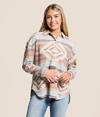 Judith Blanket Washed Henley Pullover