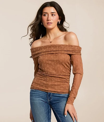 Floral Lace Off The Shoulder Top