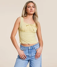 Floral Swiss Dot Cropped Tank Top
