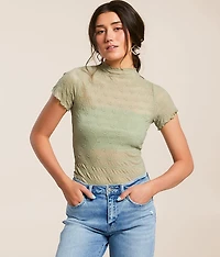 Willow & Root Floral Mesh Top