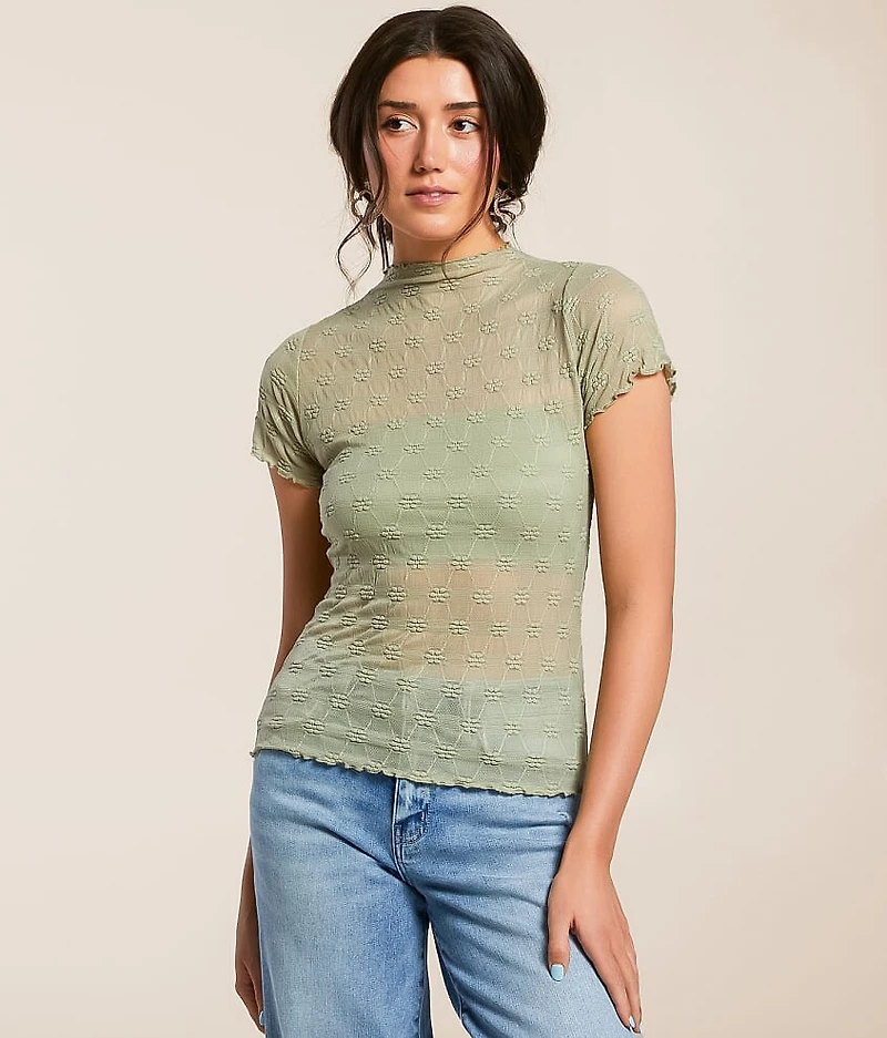 Floral Mesh Top
