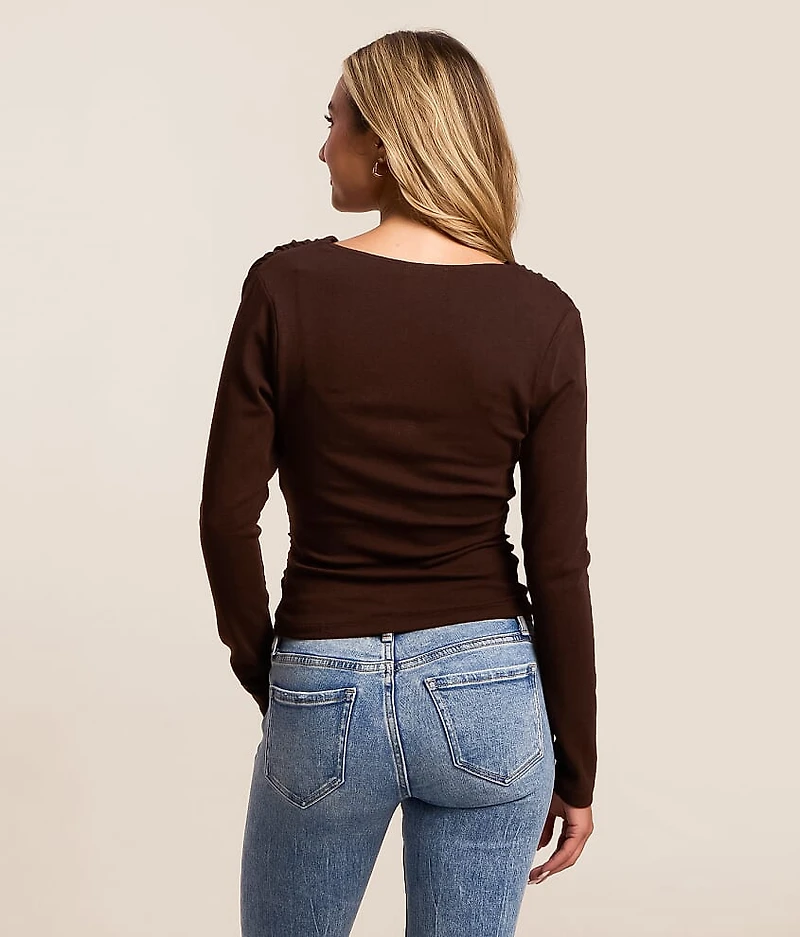 Ruched Wrap Top