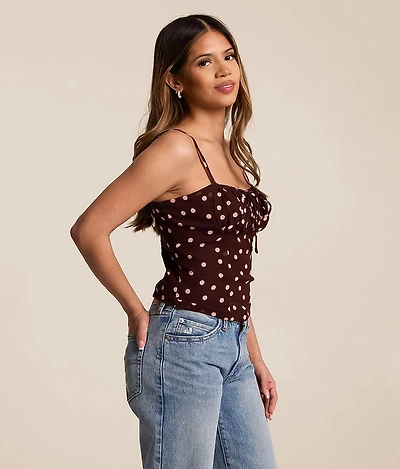 Polka Dot Chiffon Tank Top