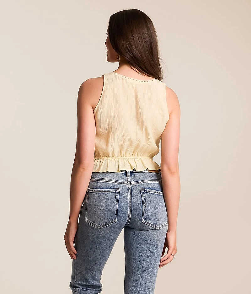 Floral Crinkle Lace Tank Top