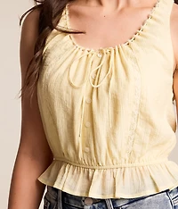 Floral Crinkle Lace Tank Top