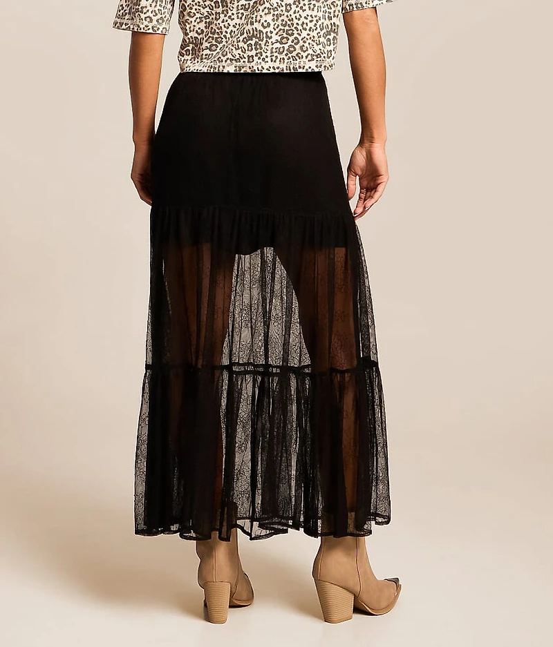 Sheer Lace Maxi Skirt