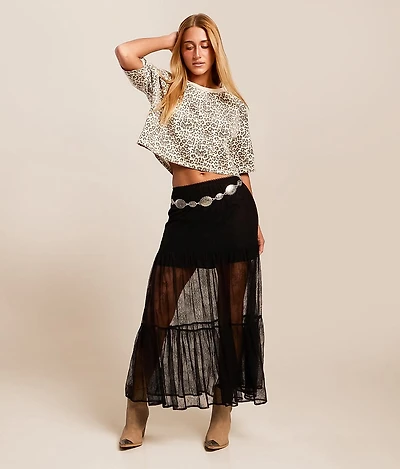 Sheer Lace Maxi Skirt