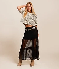 Sheer Lace Maxi Skirt