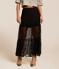 Sheer Lace Maxi Skirt