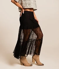 Sheer Lace Maxi Skirt