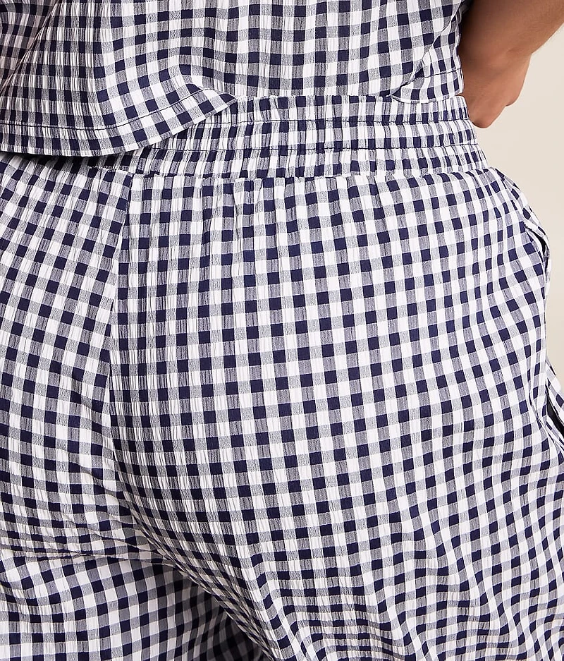 Gingham Taper Cropped Pant