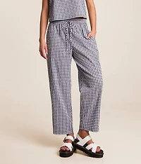 Gingham Taper Cropped Pant
