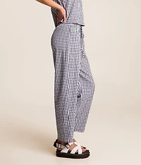 Gingham Taper Cropped Pant