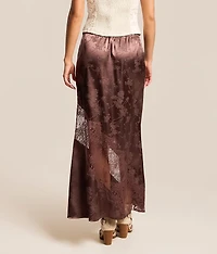 Satin Lace Maxi Skirt