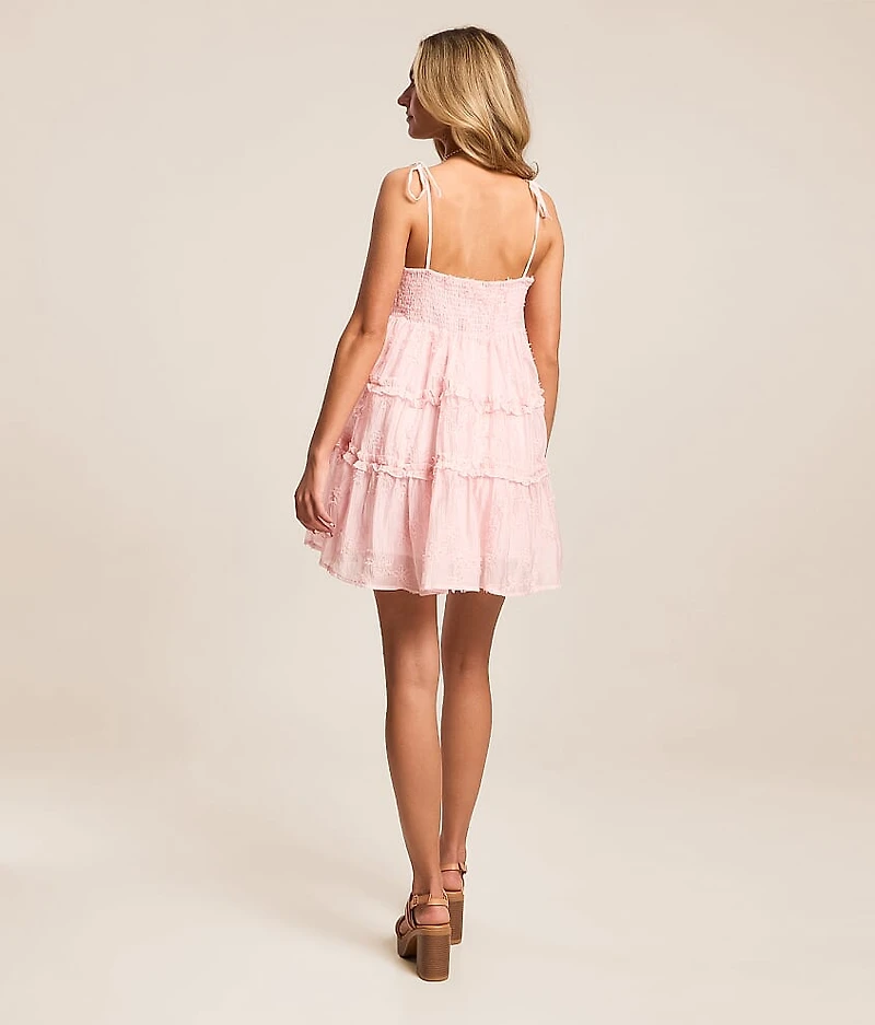 Eyelash Floral Chiffon Dress