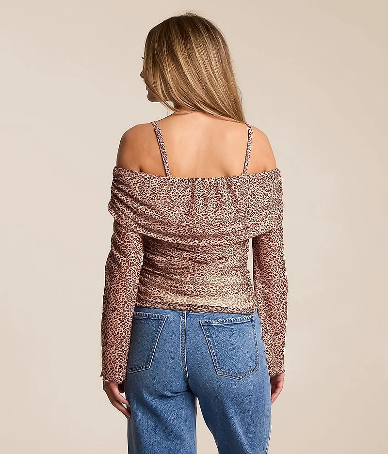 Cheetah Off The Shoulder Top