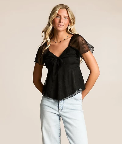 Floral Lace Hanky Top