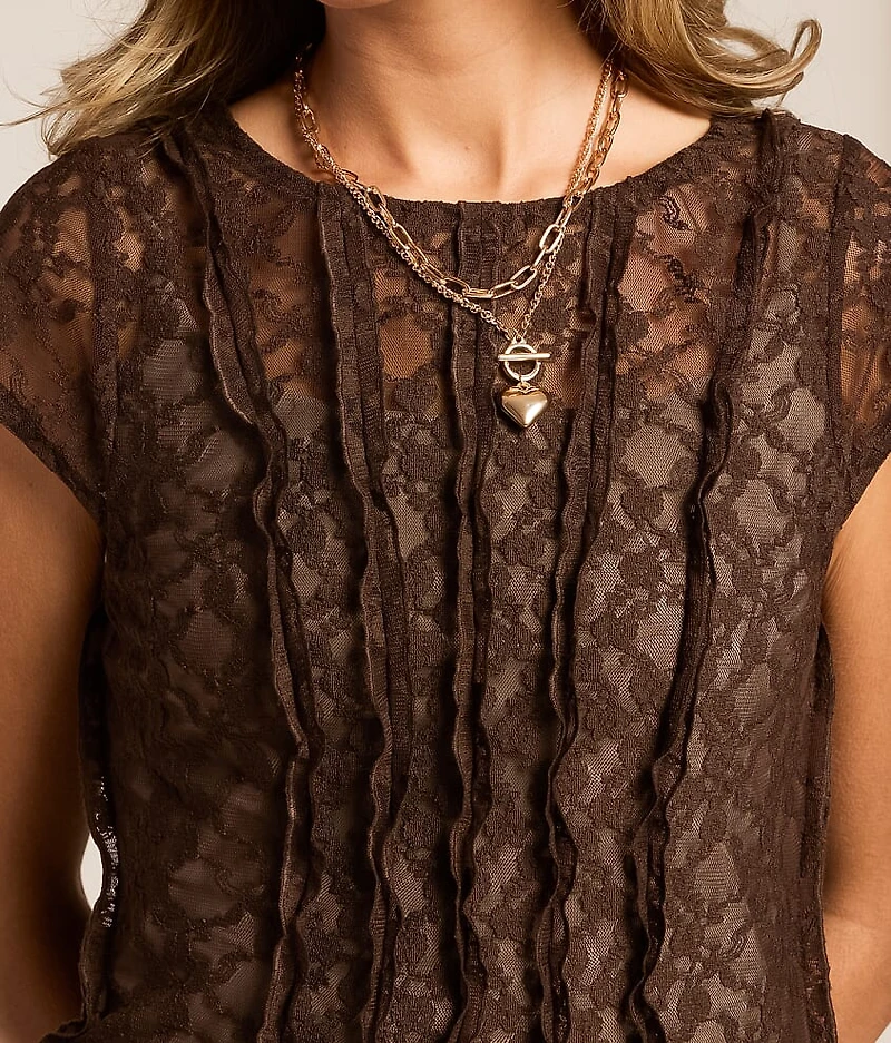 Lace Seamed Top