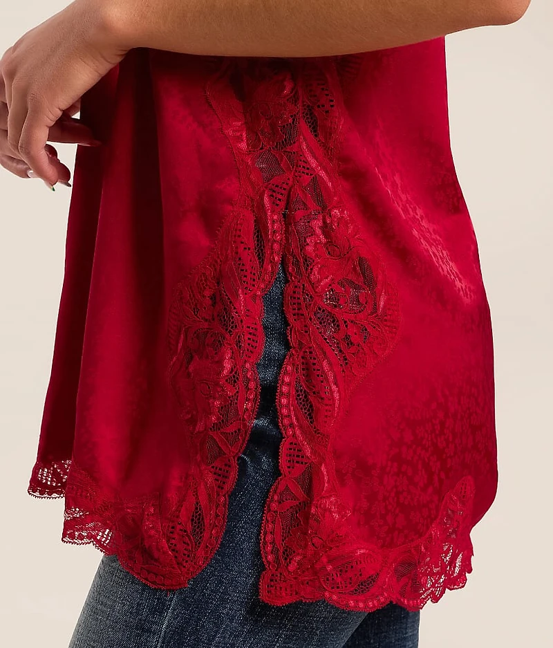 Satin Lace Tank Top