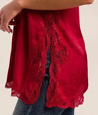 Satin Lace Tank Top