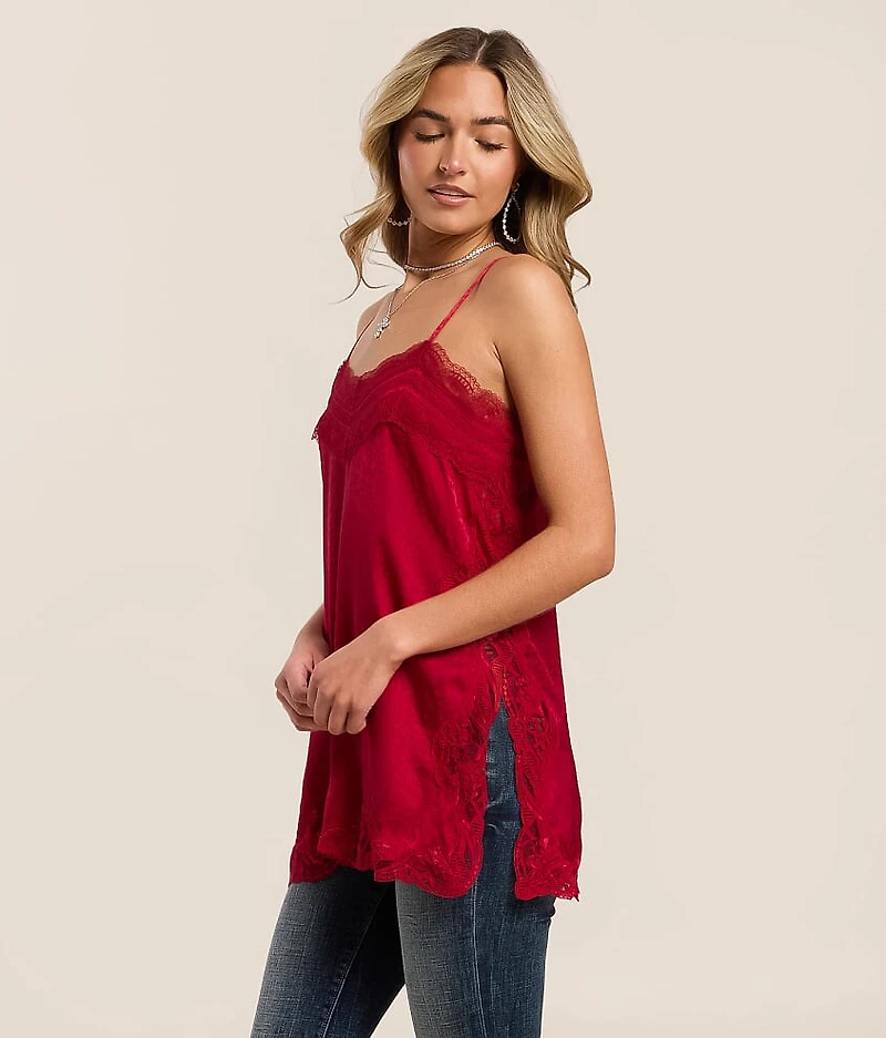 Satin Lace Tank Top