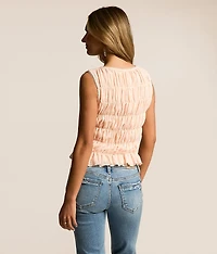 Smocked Lace Tank Top