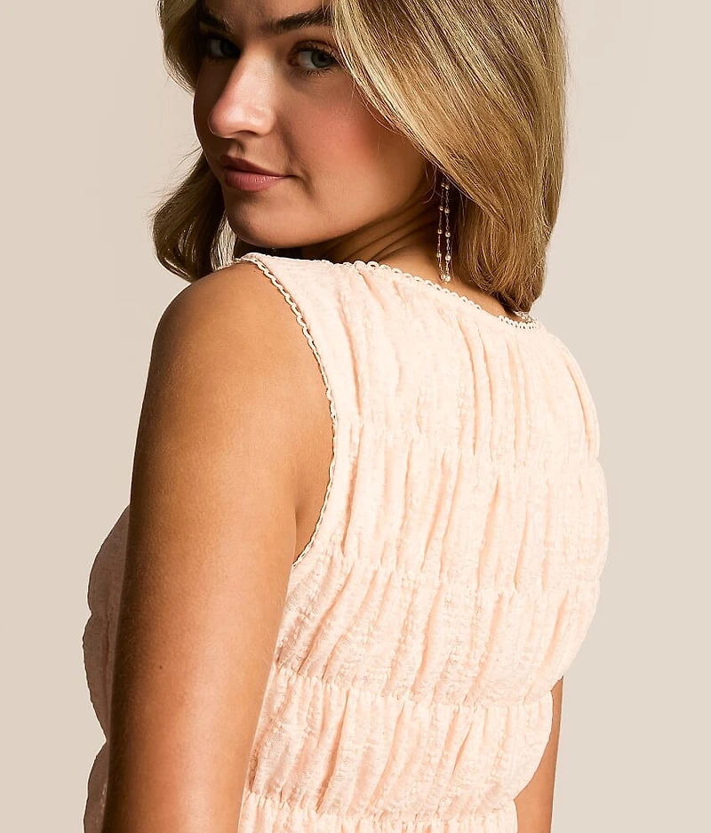 Smocked Lace Tank Top