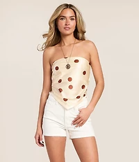 Satin Polka Dot Tube Top